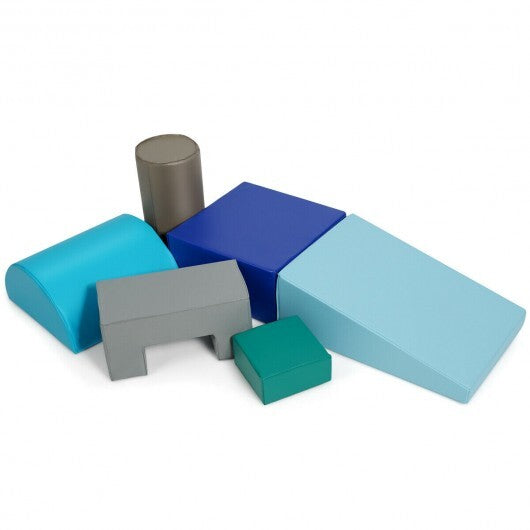 6 Piece Climb Crawl Play Set Indoor Kids Toddler-Light Blue - Color: Light Blue LuxuryLifeWay Online Store