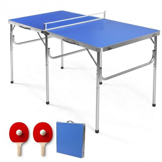 60 Inch Portable Tennis Ping Pong Folding Table with Accessories-Blue LuxuryLifeWay Online Store