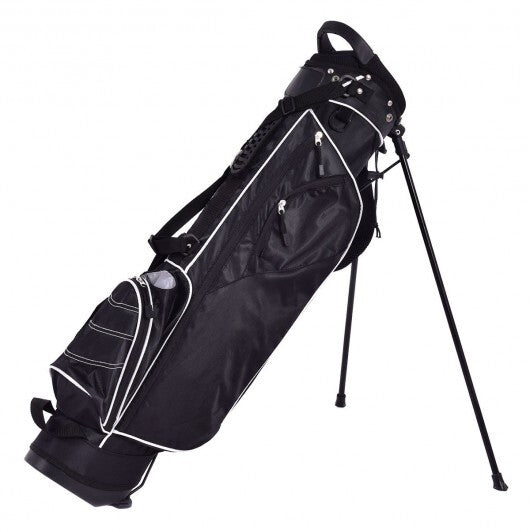 Golf Stand Cart Bag with 4 Way Divider Carry Organizer Pockets-Black - Color: Black LuxuryLifeWay Online Store