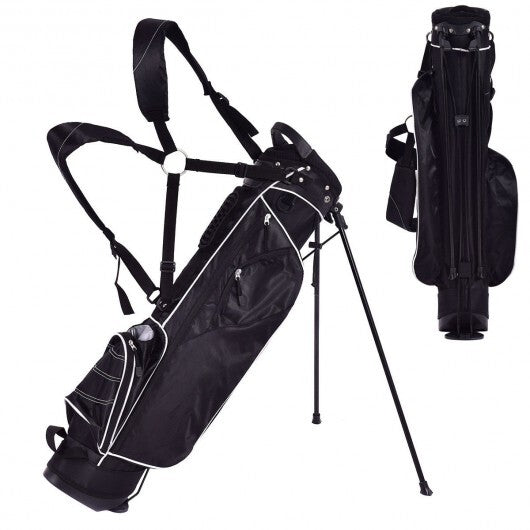 Golf Stand Cart Bag with 4 Way Divider Carry Organizer Pockets-Black - Color: Black LuxuryLifeWay Online Store