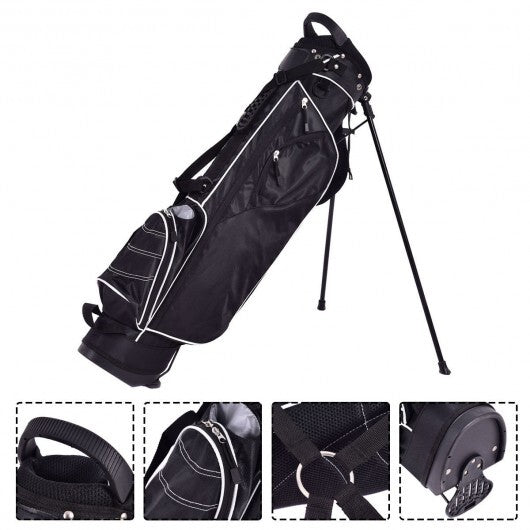 Golf Stand Cart Bag with 4 Way Divider Carry Organizer Pockets-Black - Color: Black LuxuryLifeWay Online Store