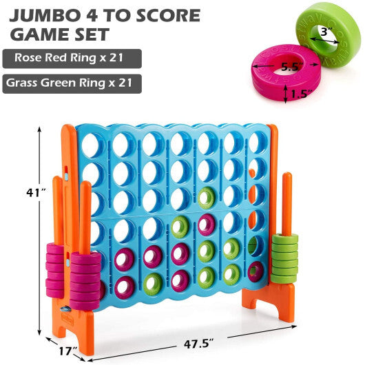 4 in A Row 4-to-Score Giant Jumbo Game Set for Family Party Holiday LuxuryLifeWay Online Store