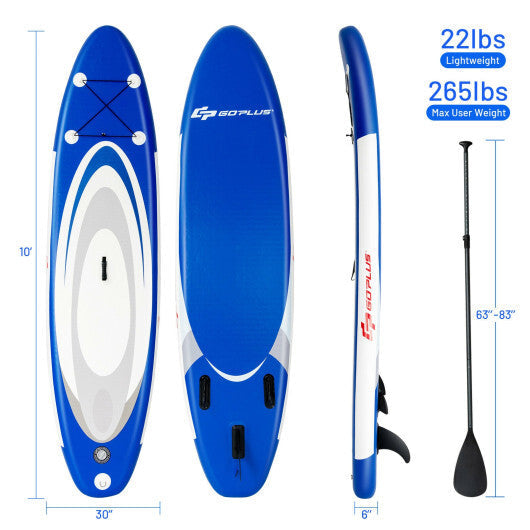 11 Feet Adjustable Inflatable Stand up Paddle SUP Surfboard with Bag