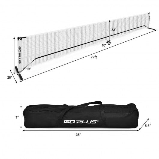 22 Feet Portable Pickleball Net Set System with Carry Bag for Indoor Outdoor Game LuxuryLifeWay Online Store