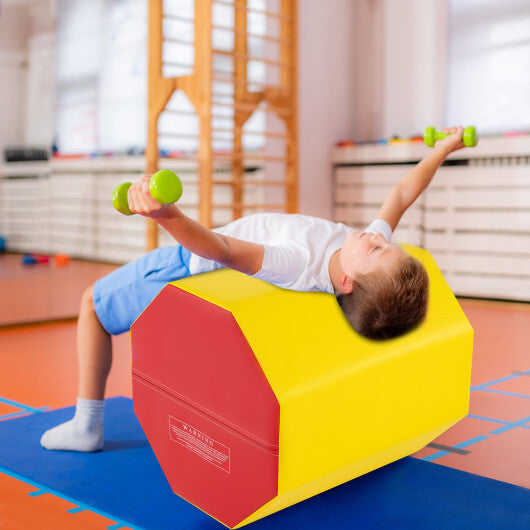 24.5 Inch x 24.5 Inch Octagon Gymnastics Mat with Waterproof Zippered Cover-Yellow LuxuryLifeWay Online Store