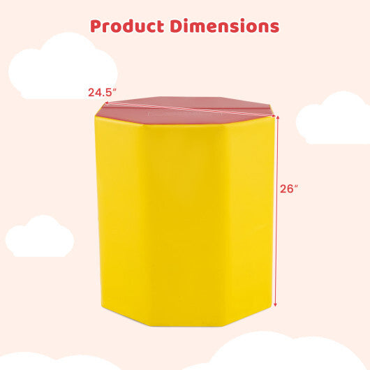 24.5 Inch x 24.5 Inch Octagon Gymnastics Mat with Waterproof Zippered Cover-Yellow LuxuryLifeWay Online Store