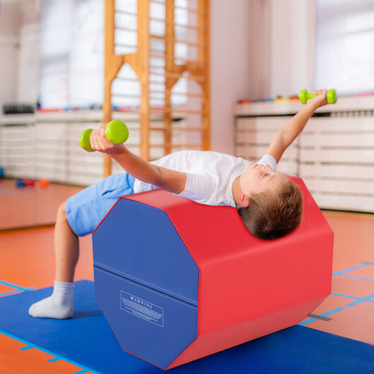 24.5 Inch x 24.5 Inch Octagon Gymnastics Mat with Waterproof Zippered Cover-Yellow LuxuryLifeWay Online Store