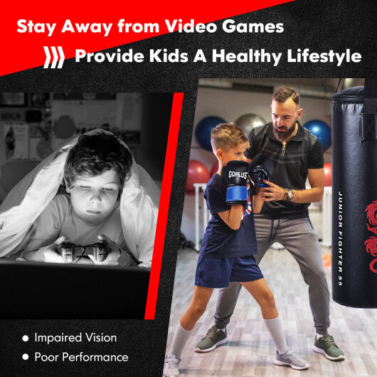 5 Pieces 40Lbs Filled Punching Boxing Set with Jump Rope and Gloves LuxuryLifeWay Online Store