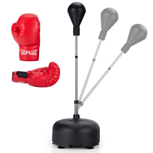 Adjustable Freestanding Punching Bag with Boxing Gloves-Red LuxuryLifeWay Online Store