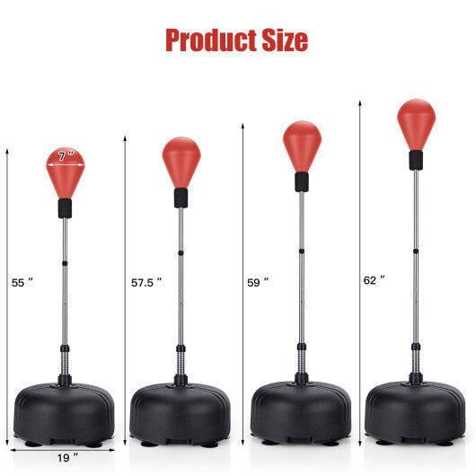 Adjustable Freestanding Punching Bag with Boxing Gloves-Red LuxuryLifeWay Online Store