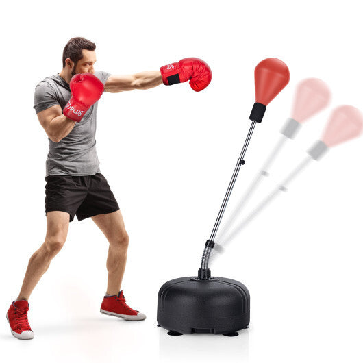 Adjustable Freestanding Punching Bag with Boxing Gloves-Red LuxuryLifeWay Online Store