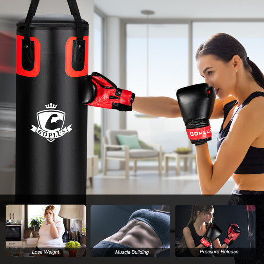 Filled Punching Bag Set with Boxing Gloves- 63 lbs LuxuryLifeWay Online Store