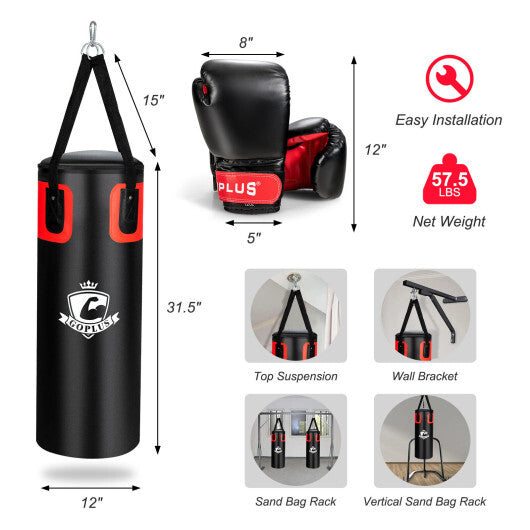 Filled Punching Bag Set with Boxing Gloves- 63 lbs LuxuryLifeWay Online Store