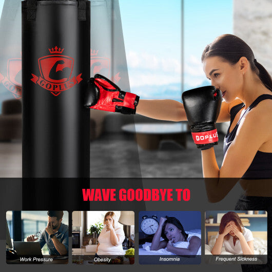 Filled Punching Bag Set with Boxing Gloves- 63 lbs LuxuryLifeWay Online Store