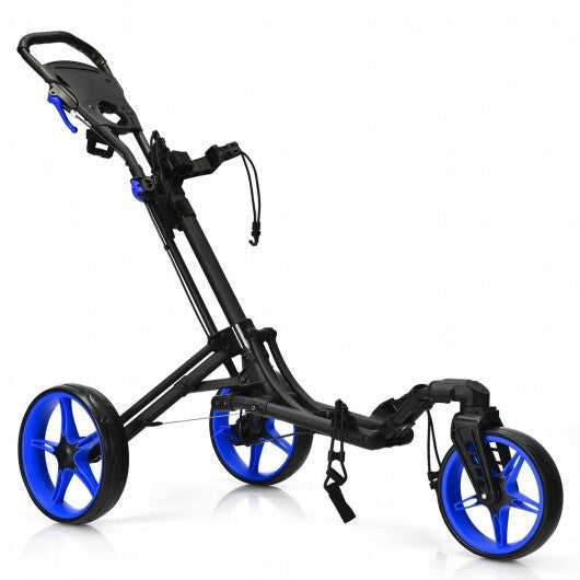 Folding Golf Push Cart with Scoreboard Adjustable Handle Swivel Wheel-Green LuxuryLifeWay Online Store