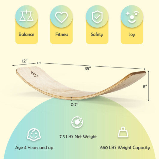 12 Inch Wobble Board for Balance Training-Natural LuxuryLifeWay Online Store