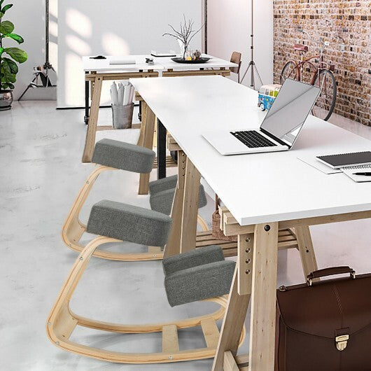 Ergonomic Kneeling Chair Rocking Office Desk Stool Upright Posture-Gray - Color: Gray LuxuryLifeWay Online Store