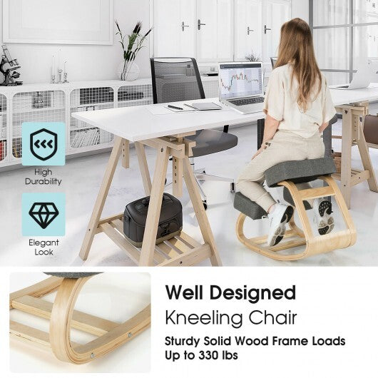Ergonomic Kneeling Chair Rocking Office Desk Stool Upright Posture-Gray - Color: Gray LuxuryLifeWay Online Store