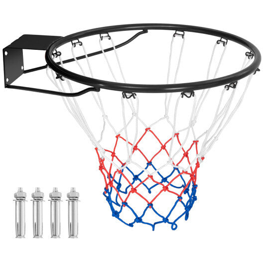 18 Inch Basketball Rim Goal Replacement with All Weather Net and Mounting Hardware-Black LuxuryLifeWay Online Store