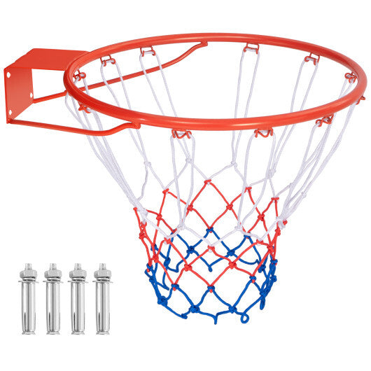 18 Inch Basketball Rim Goal Replacement with All Weather Net and Mounting Hardware-Black LuxuryLifeWay Online Store
