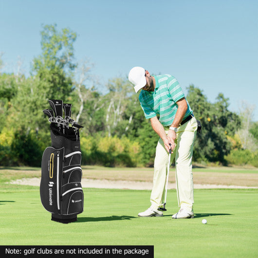 9.5 Inch Lightweight Golf Cart Bag with 15 Way Top Dividers-Black LuxuryLifeWay Online Store