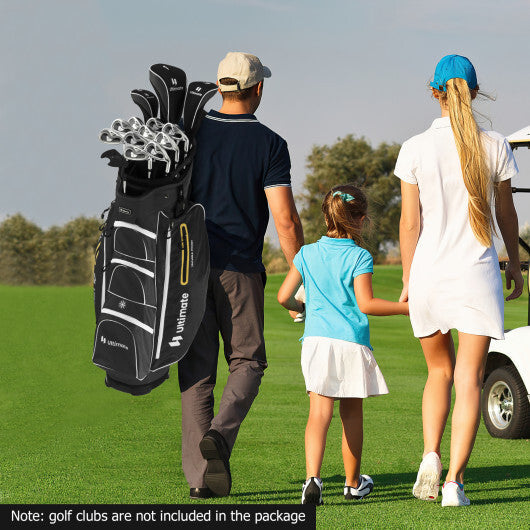 9.5 Inch Lightweight Golf Cart Bag with 15 Way Top Dividers-Black LuxuryLifeWay Online Store