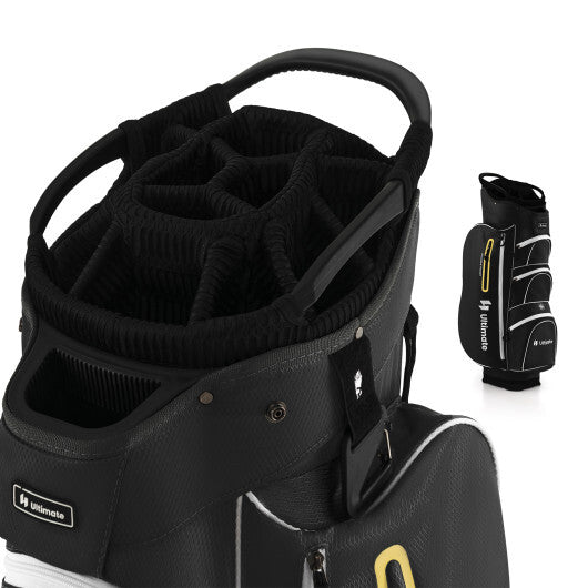 9.5 Inch Lightweight Golf Cart Bag with 15 Way Top Dividers-Black LuxuryLifeWay Online Store