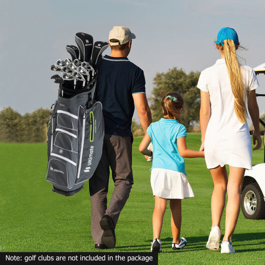 9.5 Inch Lightweight Golf Cart Bag with 15 Way Top Dividers-Black LuxuryLifeWay Online Store