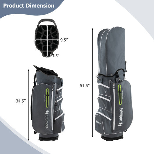 9.5 Inch Lightweight Golf Cart Bag with 15 Way Top Dividers-Black LuxuryLifeWay Online Store