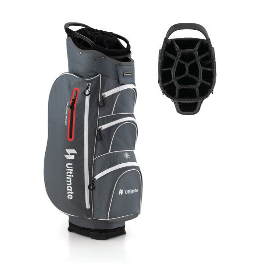 9.5 Inch Lightweight Golf Cart Bag with 15 Way Top Dividers-Black LuxuryLifeWay Online Store