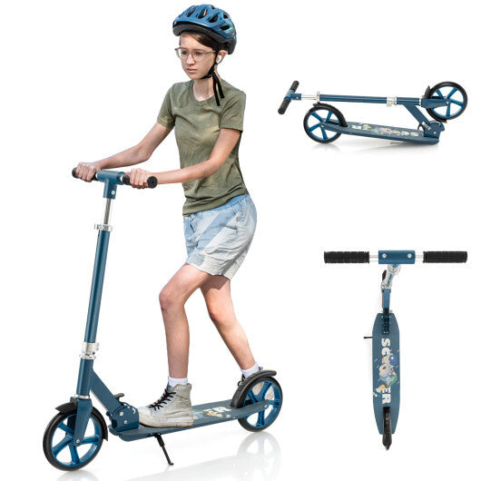Folding Aluminum Alloy Scooter with 3 Adjustable Heights-Blue LuxuryLifeWay Online Store