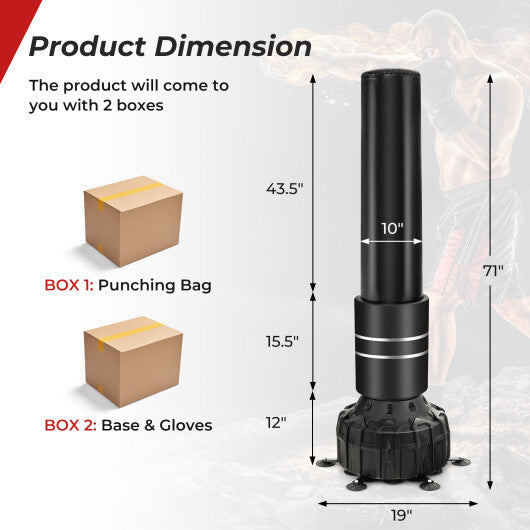 Freestanding Punching Bag 71 Inch Boxing Bag with 25 Suction Cups Gloves and Filling Base LuxuryLifeWay Online Store