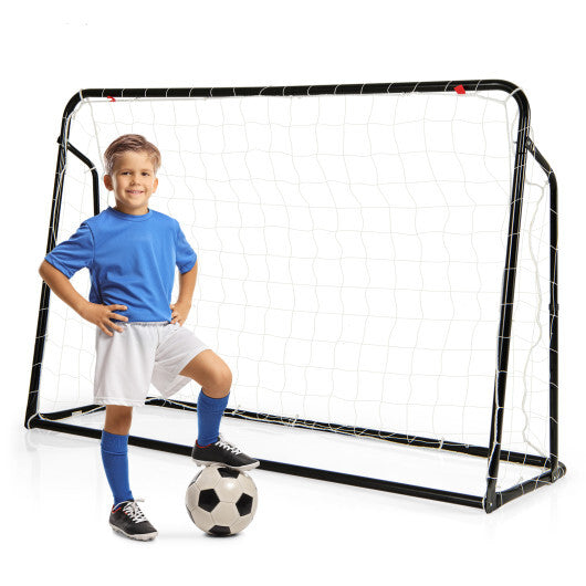 2-in-1 Kids Soccer Rebounder and Soccer Goal with Adjustable Height-Black LuxuryLifeWay Online Store