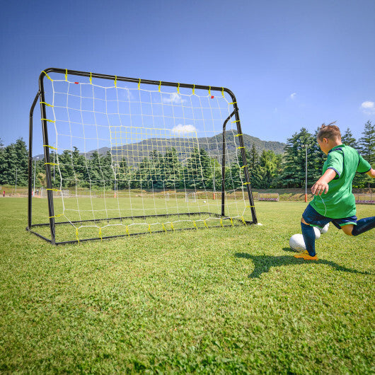 2-in-1 Kids Soccer Rebounder and Soccer Goal with Adjustable Height-Black LuxuryLifeWay Online Store