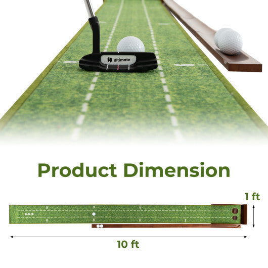 Golf Putting Mat Practice Training Aid with Auto Ball Return and 2 Hole Sizes LuxuryLifeWay Online Store