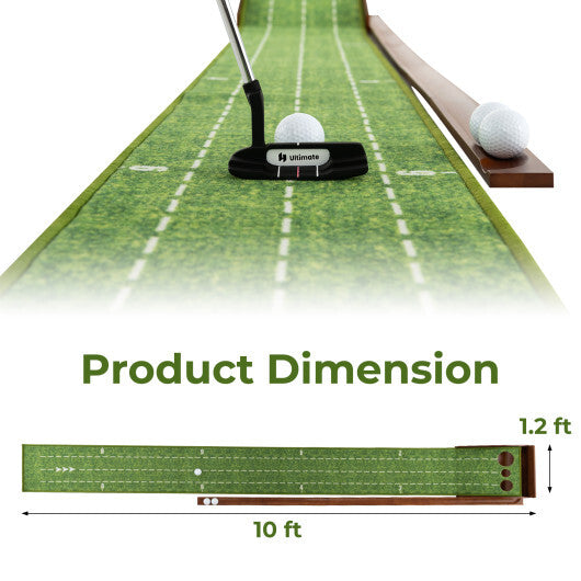 Golf Putting Mat Practice Training Aid with Auto Ball Return and 2 Hole Sizes LuxuryLifeWay Online Store