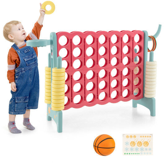 4-in-a-Row Connect Game with Basketball Hoop and Toss Ring-Blue LuxuryLifeWay Online Store
