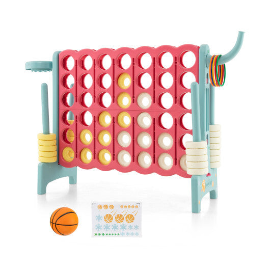 4-in-a-Row Connect Game with Basketball Hoop and Toss Ring-Blue LuxuryLifeWay Online Store