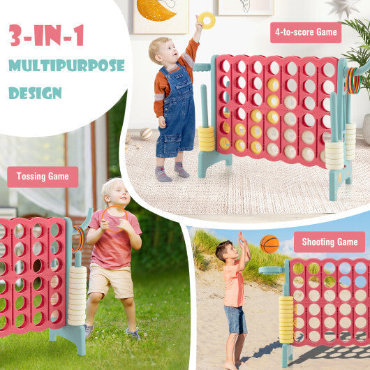 4-in-a-Row Connect Game with Basketball Hoop and Toss Ring-Blue LuxuryLifeWay Online Store