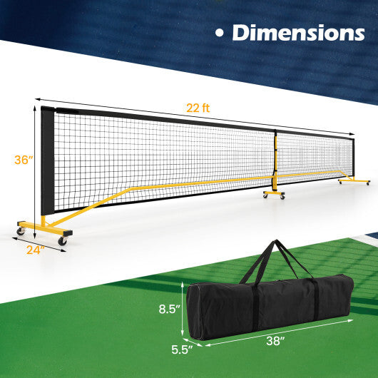 22 FT Portable Pickleball Net with 6 Lockable Wheels and Carry Bag LuxuryLifeWay Online Store