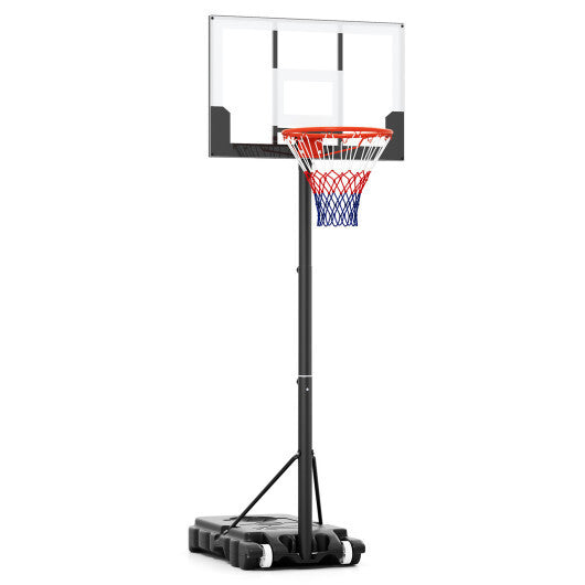 3.3-7 Feet Portable Adjustable Outdoor Kids Basketball Hoop Goal System-White LuxuryLifeWay Online Store