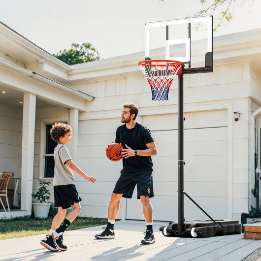 3.3-7 Feet Portable Adjustable Outdoor Kids Basketball Hoop Goal System-White LuxuryLifeWay Online Store
