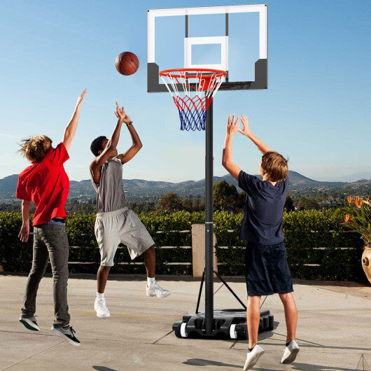 3.3-7 Feet Portable Adjustable Outdoor Kids Basketball Hoop Goal System-White LuxuryLifeWay Online Store