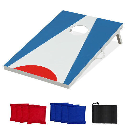 3 x 2FT Cornhole Board Set  Portable Cornhole Board with Foldable Legs and Side Handle-Blue LuxuryLifeWay Online Store