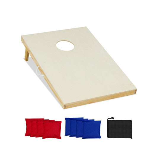 Solid Wood Cornhole Board Set Portable Corn Hole Game Board Includes 8 Bean Bags-M LuxuryLifeWay Online Store