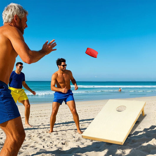 Solid Wood Cornhole Board Set Portable Corn Hole Game Board Includes 8 Bean Bags-M LuxuryLifeWay Online Store