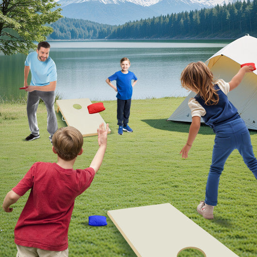 Solid Wood Cornhole Board Set Portable Corn Hole Game Board Includes 8 Bean Bags-M LuxuryLifeWay Online Store