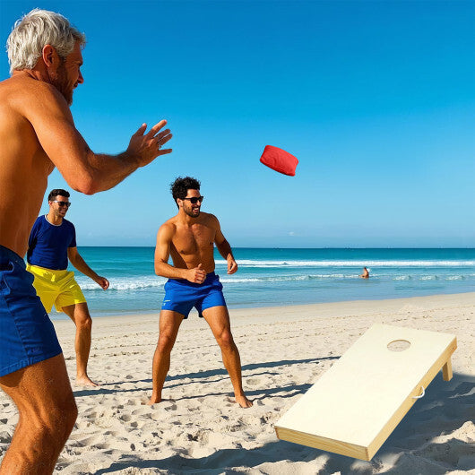 Solid Wood Cornhole Board Set Portable Corn Hole Game Board Includes 8 Bean Bags-M LuxuryLifeWay Online Store
