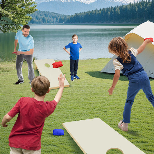 Solid Wood Cornhole Board Set Portable Corn Hole Game Board Includes 8 Bean Bags-M LuxuryLifeWay Online Store