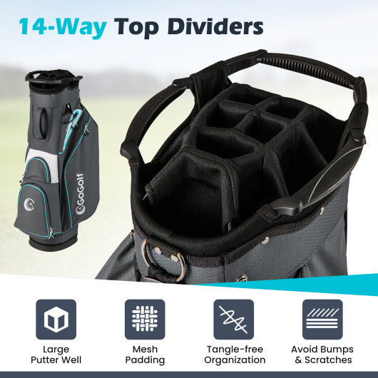 Golf Cart Bag Lightweight Portable Golf Club Organizer Bag-Gray LuxuryLifeWay Online Store
